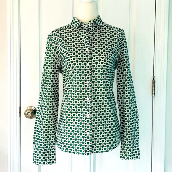 J. Crew Perfect Button Down Shirt in Honeypie Print (size 2) - Picture 3 of 13